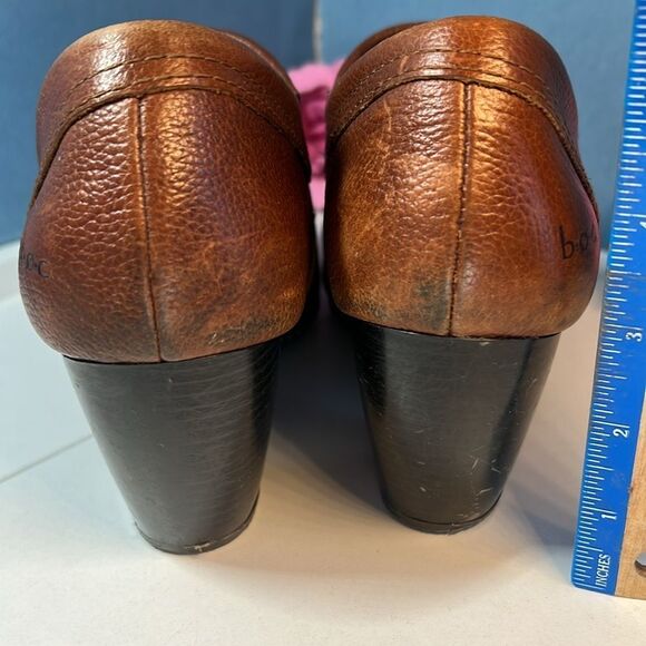 BOC New Celoisa Brown Leather Stacked Heel Side Zip Booties Boots Size 10 42 - Picture 4 of 10